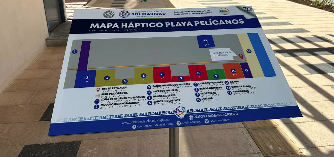 Mapa Háptico en Playa Pelícanos